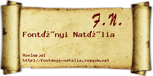Fontányi Natália névjegykártya